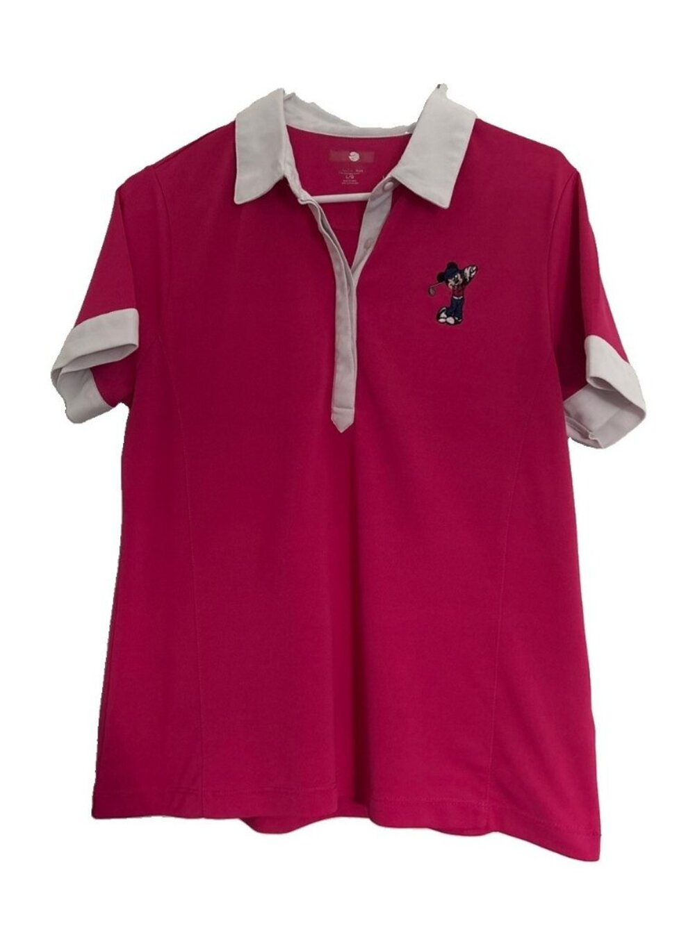Disney Direct Women’s Golf Sporty Polo Pink Mickey Mouse Embroidered Adult Large